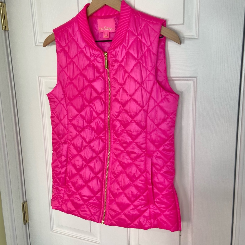 Lilly Pulitzer Payson Vest Raz Berry Small - Picture 3 of 14